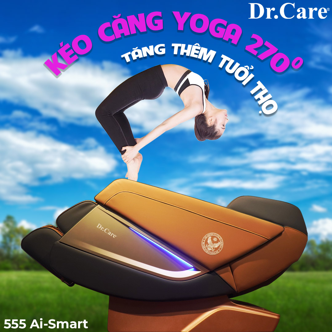 Chức năng Yoga bẻ cong-kéo giãn toàn bộ cơ thể 270 độ, duy nhất tại Dr.Care AZ 849S, điều mà những loại ghế rẻ tiền không bao giờ làm được !.