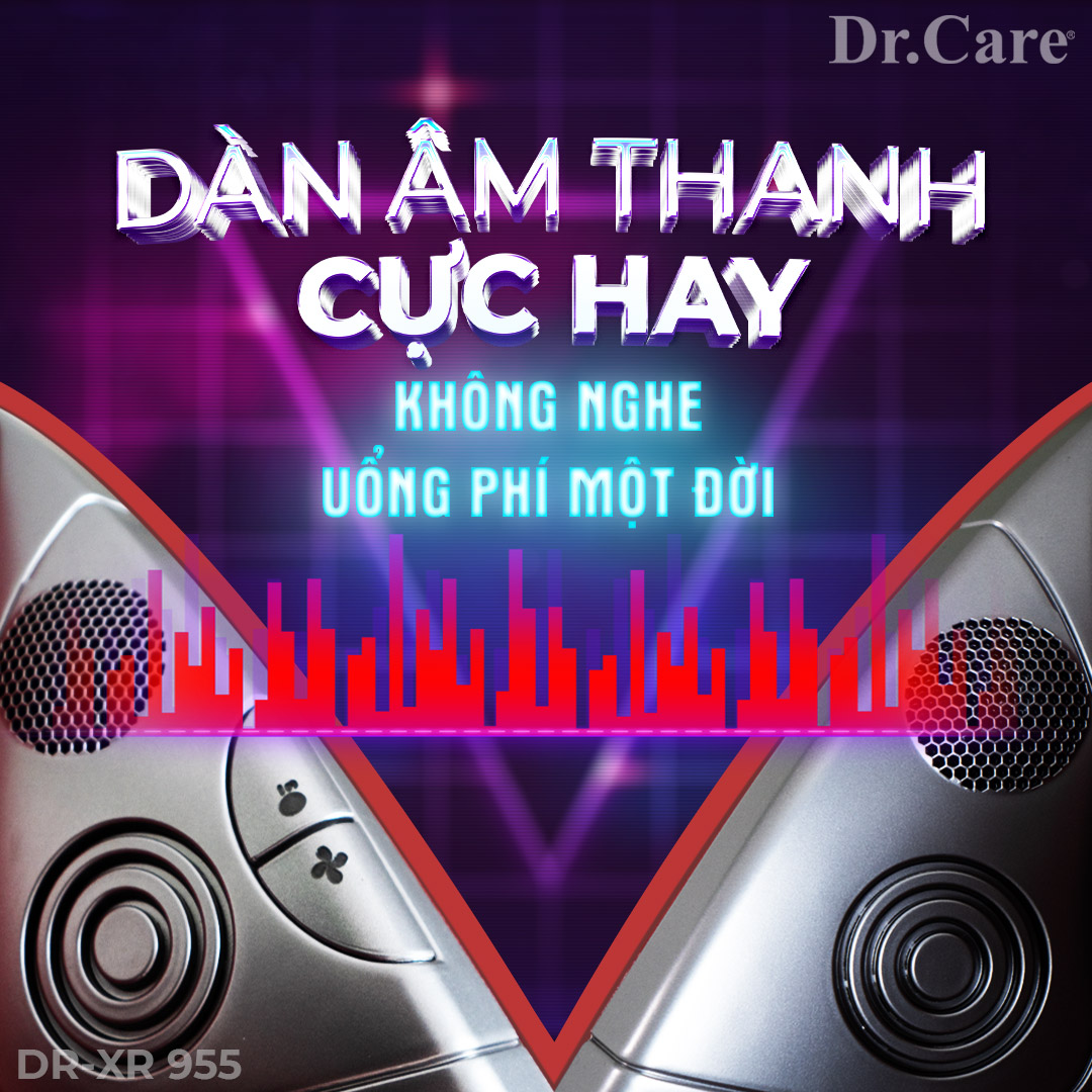 ghe massage drcare 955 DÀN ÂM THANH CAO CẤP Ghế massage XREAL 955 - Màu đỏ